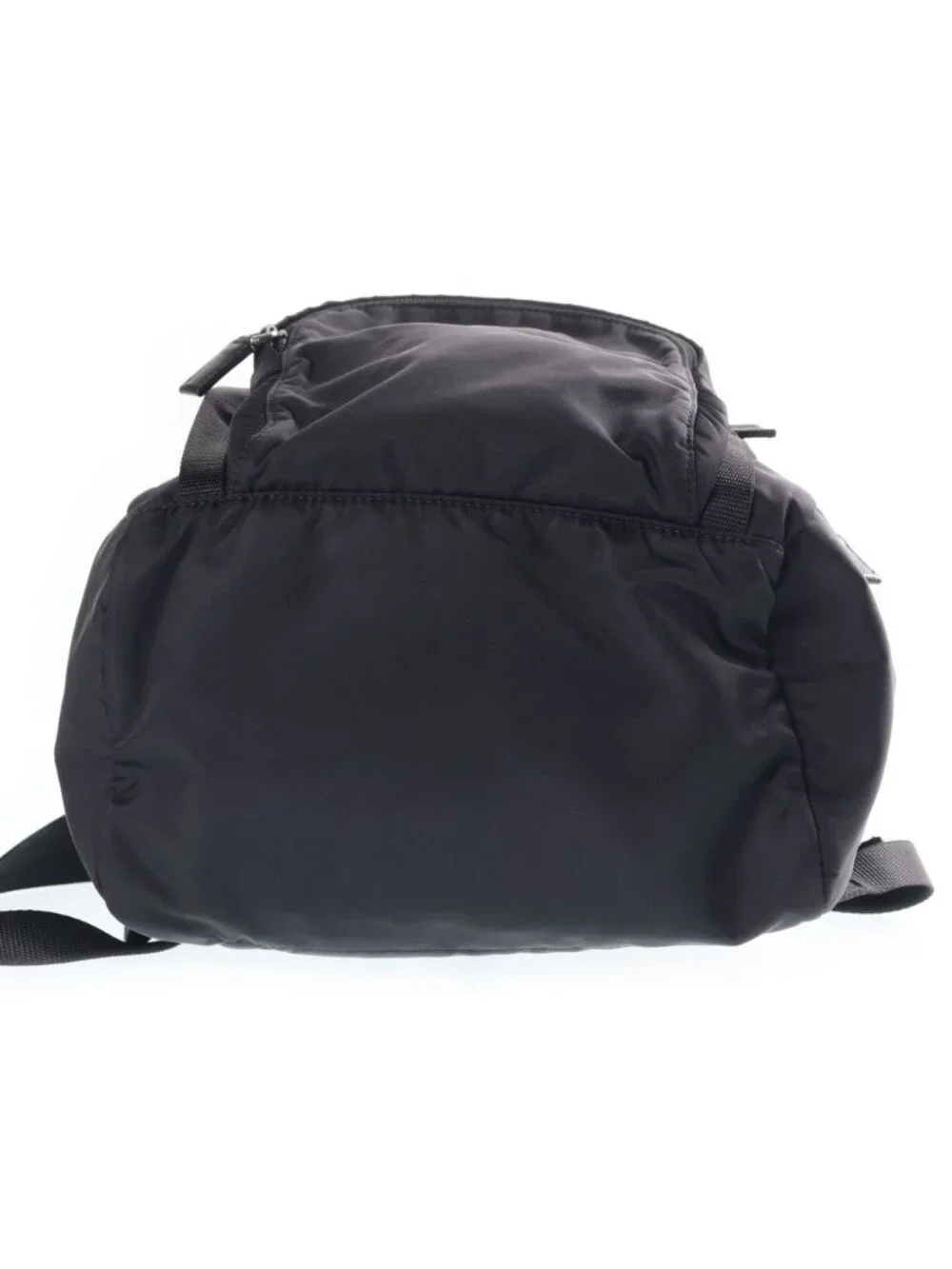 Prada Re-Nylon Backpack Black Nylon Leather Silver